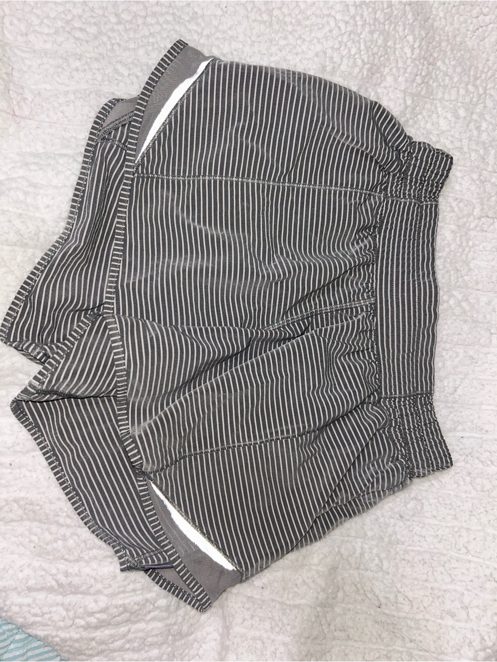 lululemon athletica Black and White Striped Athletic Shorts